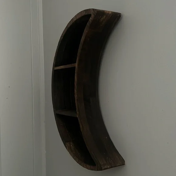 Wooden Crescent Moon Moon Shelf - Picture 2 of 2